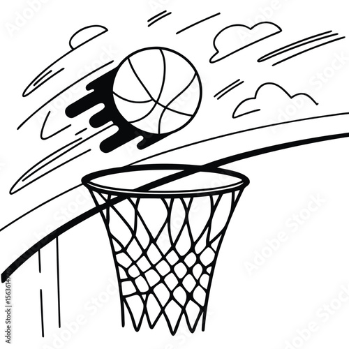 basketball hoop and ball