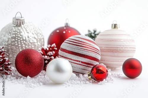 Delightful Christmas Surprises Isolated on White Background, Depth of Field