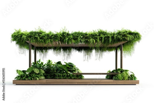 Clear Pixel Image of Garden Roof Isolated on White Background 3D Rendering Illustration
