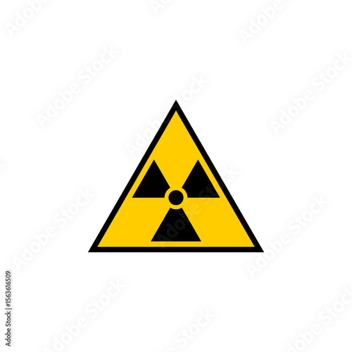 Ionizing Radiation Warning Symbol Triangle, Yellow, Black