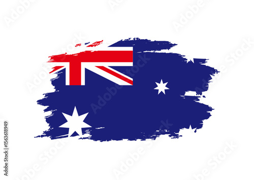 flag of australia with brush style