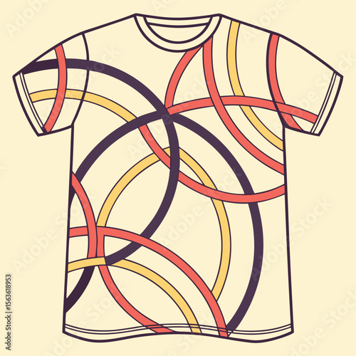 Dynamic intersecting lines forming an abstract shape, creating a modern and complex design for apparel.
