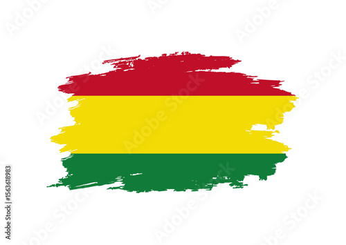 flag of bolivia with brush style