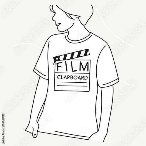 A classic minimalist film clapboard icon, perfect for filmmakers, movie lovers, and cinema themes on apparel.