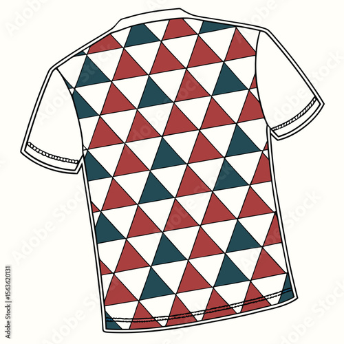 A dynamic repeating triangle pattern, creating a modern and geometric aesthetic for apparel.