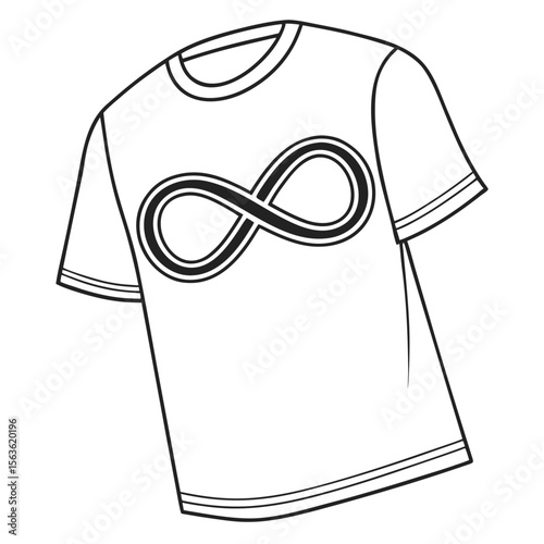 An elegant simple infinity symbol, representing endlessness, connection, and continuity in apparel designs.