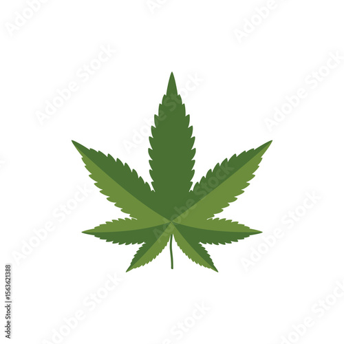 Cannabis Marijuana Leaf Vector Icon Green
