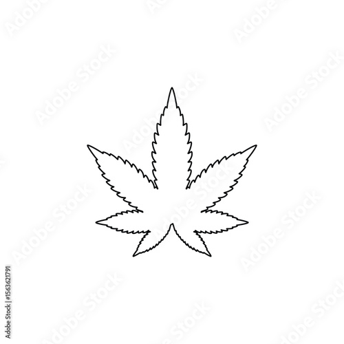Cannabis Marijuana Leaf Vector Icon Outline