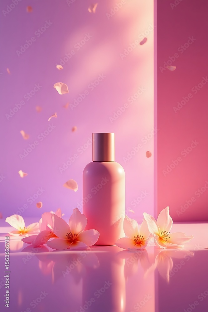 Cosmetic Spray Bottle with Petals Cosmetic Spray Bottle with Petals