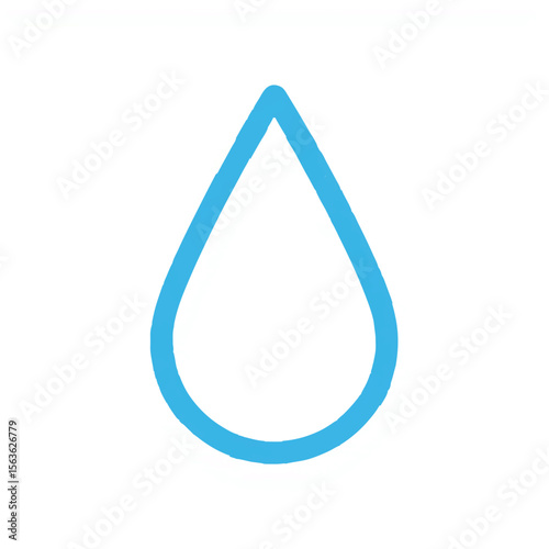 Blue Water Drop Isolated on Light Background


