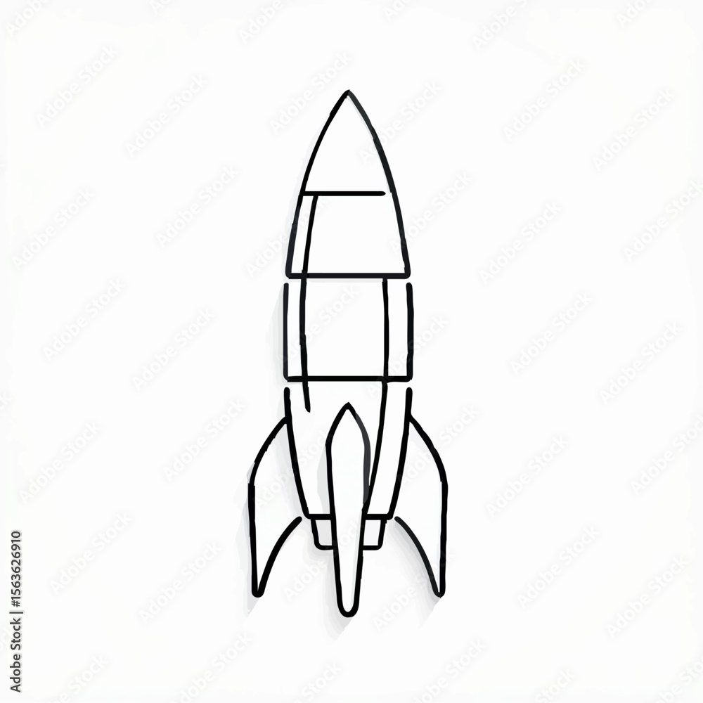 Obraz premium Rocket soars against a clean white background.