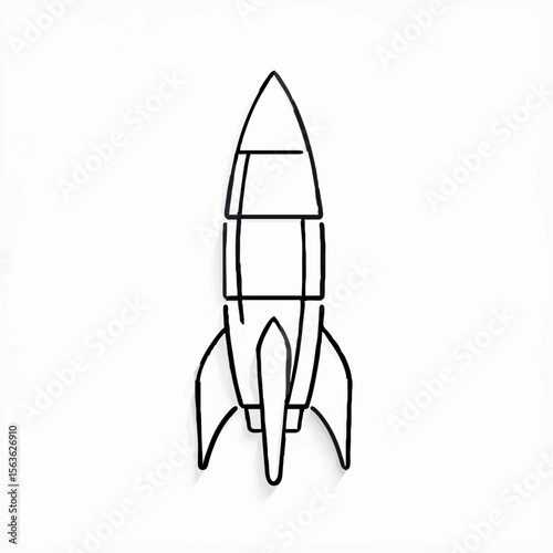 Rocket soars against a clean white background.

