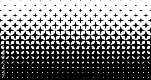 Black and White Star Halftone Gradient