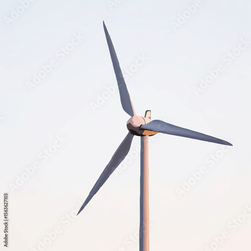 Wind Turbine Generating Clean Energy at Dusk

