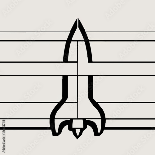 Rocket soars against a clean white background.

