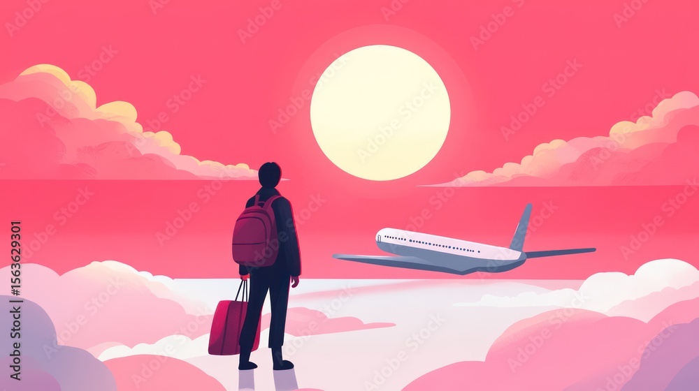 Obraz premium A traveler on clouds