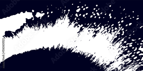 Abstract grunge graffiti dark blue spray paint brush. modern
