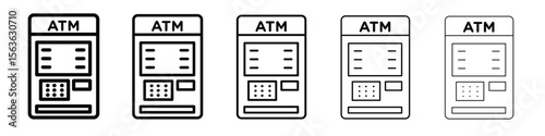 ATM machine icon vector Illustration style for mobile app, website ui designs