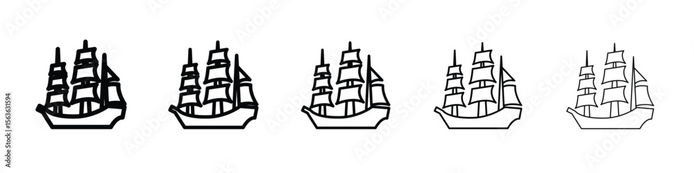 Photos Caravel icon vector Illustration style for mobile app, website ui designs