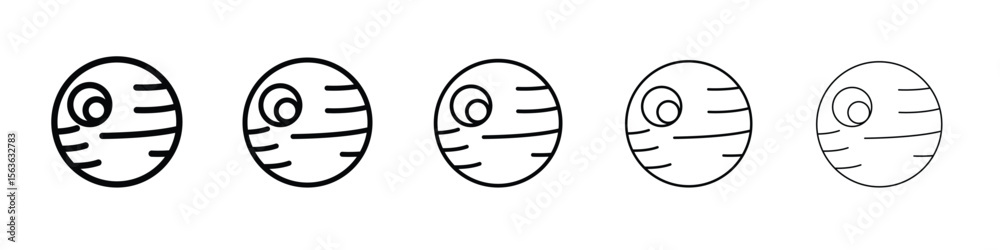 Death star icon vector Illustration style for mobile app, website ui designs