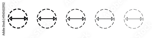 Diameter icon vector Illustration style for mobile app, website ui designs