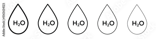 H2o icon vector Illustration style for mobile app, website ui designs