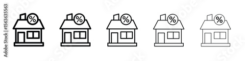 Mortgage rate icon vector Illustration style for mobile app, website ui designs
