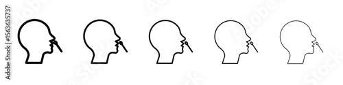 Nasal swab icon vector Illustration style for mobile app, website ui designs