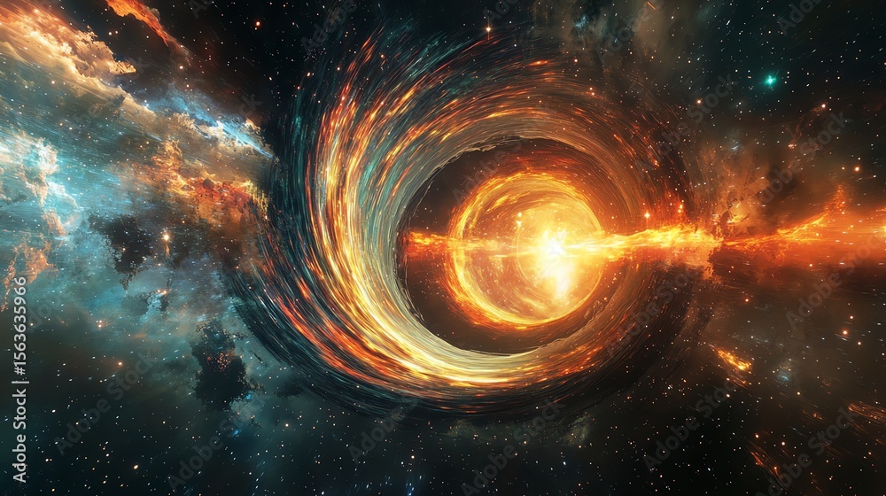 A stunning photo-realistic representation of a black hole in deep space, featuring a glowing accretion disk and warped stars in ultra 8k detail. A stunning photo-realistic representation of a black hole in deep space, featuring a glowing accretion disk and warped stars in ultra 8k detail.