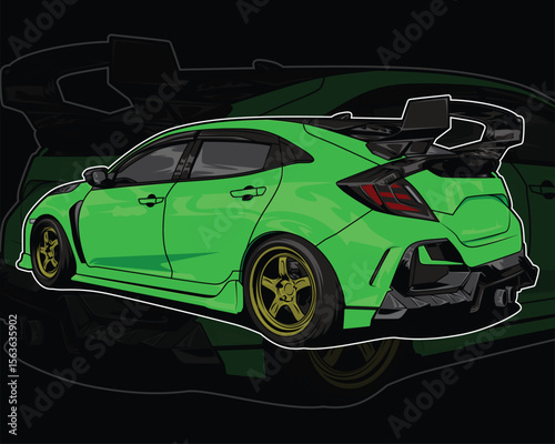 Sports car or supercar vector illustration