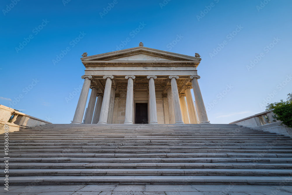 Fototapeta premium Neoclassical Monument with Columns and Marble Steps