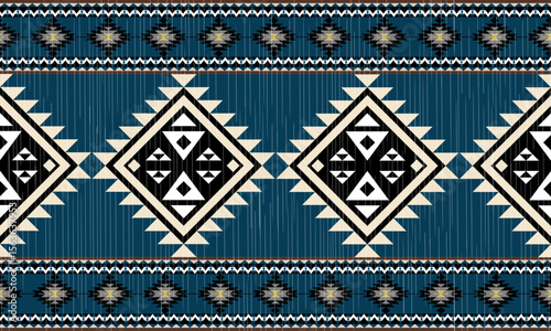Navajo tribal vector seamless pattern. Native American ornament. Ethnic South Western decor style. Boho geometric ornament. Vector seamless pattern. Mexican blanket, rug. Woven carpet illustration
