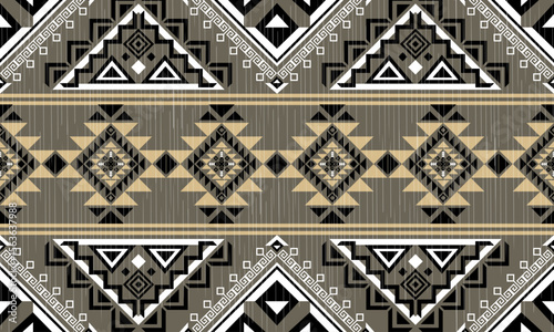 Navajo tribal vector seamless pattern. Native American ornament. Ethnic South Western decor style. Boho geometric ornament. Vector seamless pattern. Mexican blanket, rug. Woven carpet illustration