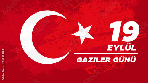 19 Eylül Gaziler Günü, September 19 Veterans Day  =banner, poster, vector illustration