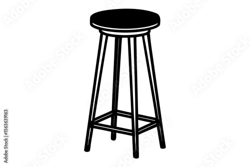 bar stool  silhouette vector 