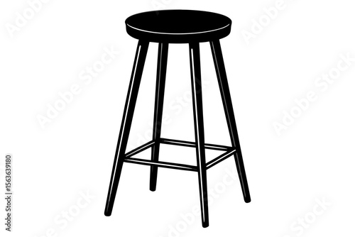 bar stool  silhouette vector 