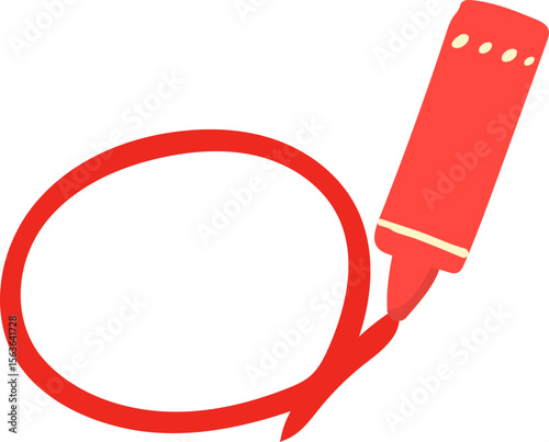 Vector illustration icon that checks the correct answer with a red marker pen