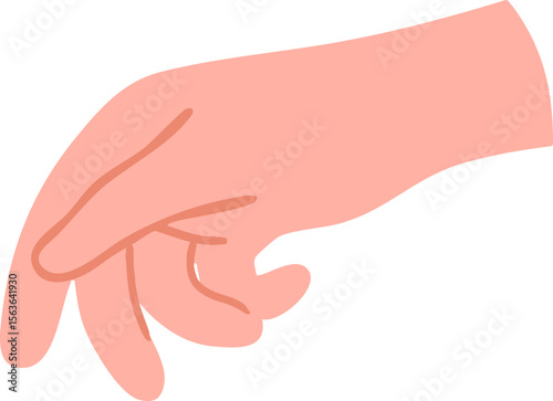 Hand gesture pointing or pressing with index and thumb