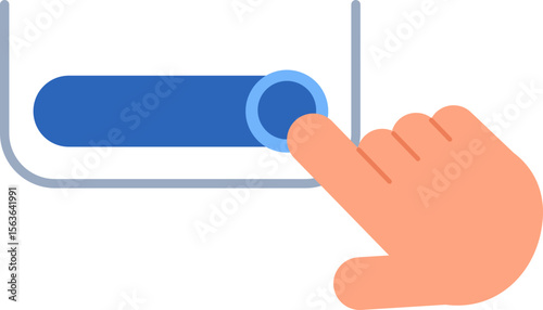 Vector illustration icon to open or close the screen by pushing the button to the side with your finger