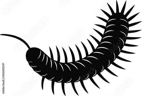 millipede silhouette vector illustration