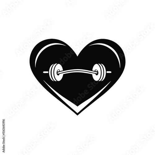 illustration of a heart integrated with a barbell