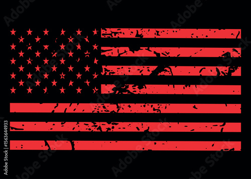 Distressed American Flag Red Friday Graphic for T-Shirt Print