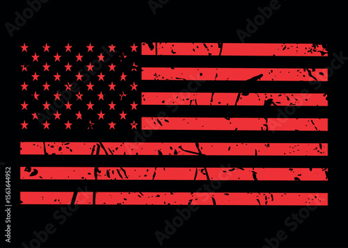Red Friday Design Remember Everyone Deployed with Grunge USA Flag