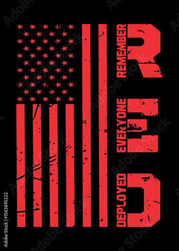Patriotic Red Friday T-Shirt Design with American Flag Vector