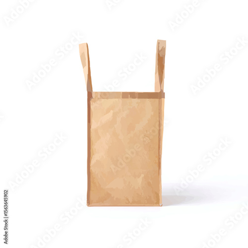 Beige canvas tote bag isolated on white backdrop

