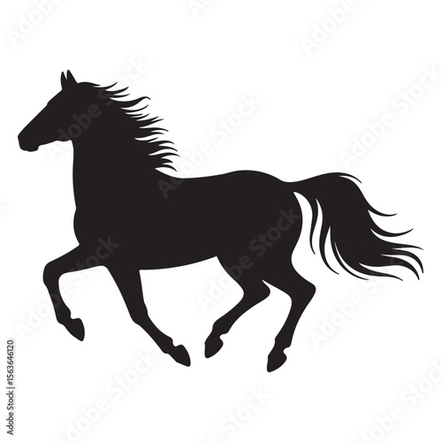 Galloping Horse Silhouette - Dynamic Equestrian Vector Design