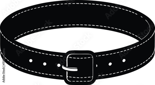 leather belt silhouette vector