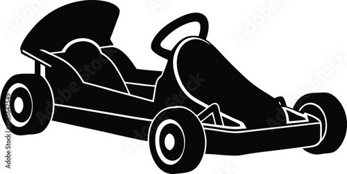 go kart silhouette vector illustration