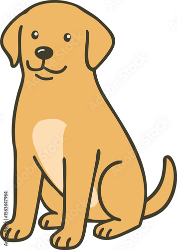 Cute sitting cartoon dog illustration perfect for pet-themed designs and children’s content