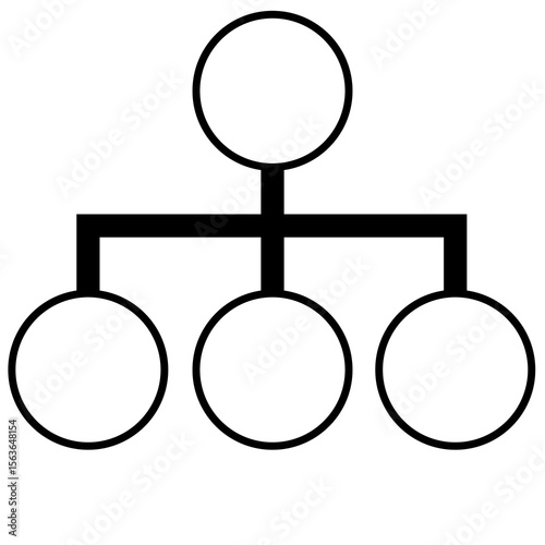 Abstract vector illustration of a hierarchical structure represented by interconnected circles, symbolizing a network or organizational chart.